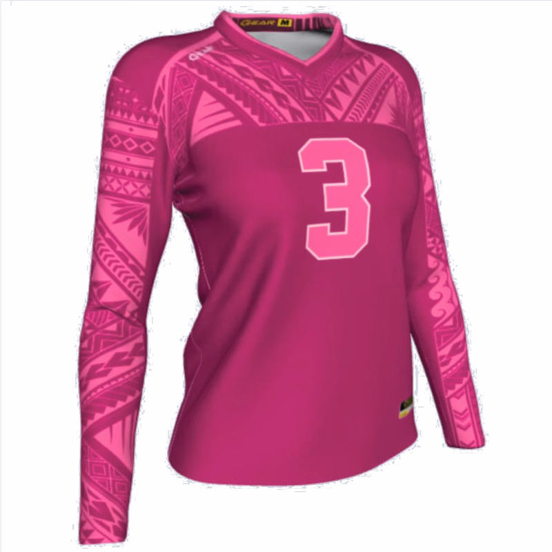 Women's 180 GSM Cotton Feel Jersey Knitted Sublimation Long Sleeve V-Neck T-shirt