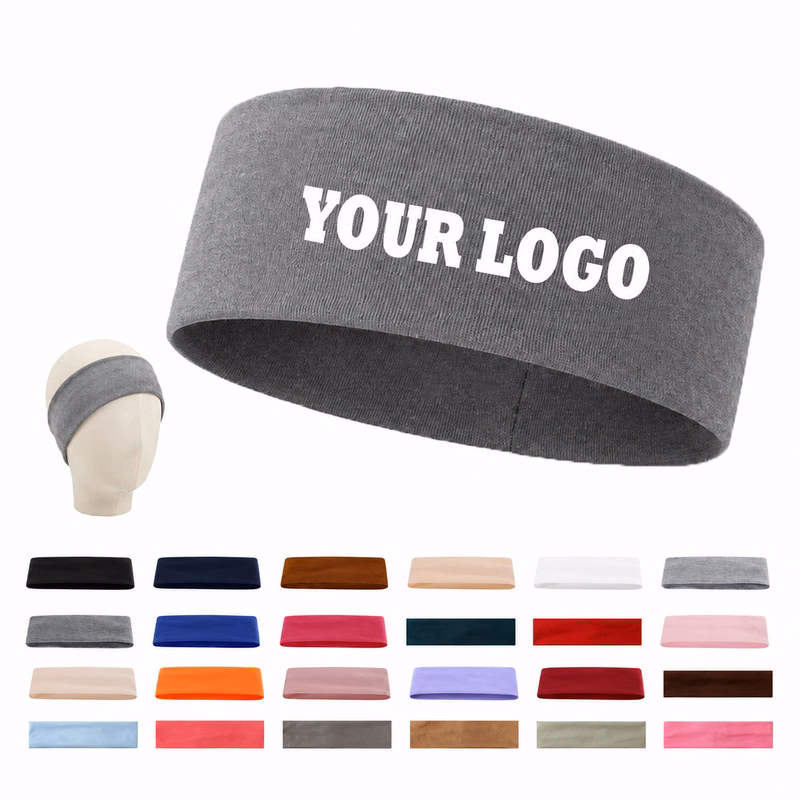 Solid-Color Stretch Athletic Headband
