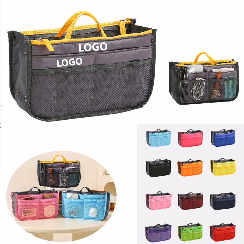 Interior Tote Organizer with Dual Zipper Compartments