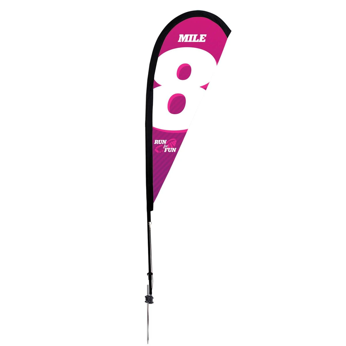 6' Premium Teardrop Sail Sign Kit (Single-Sided with Ground Spike) 1