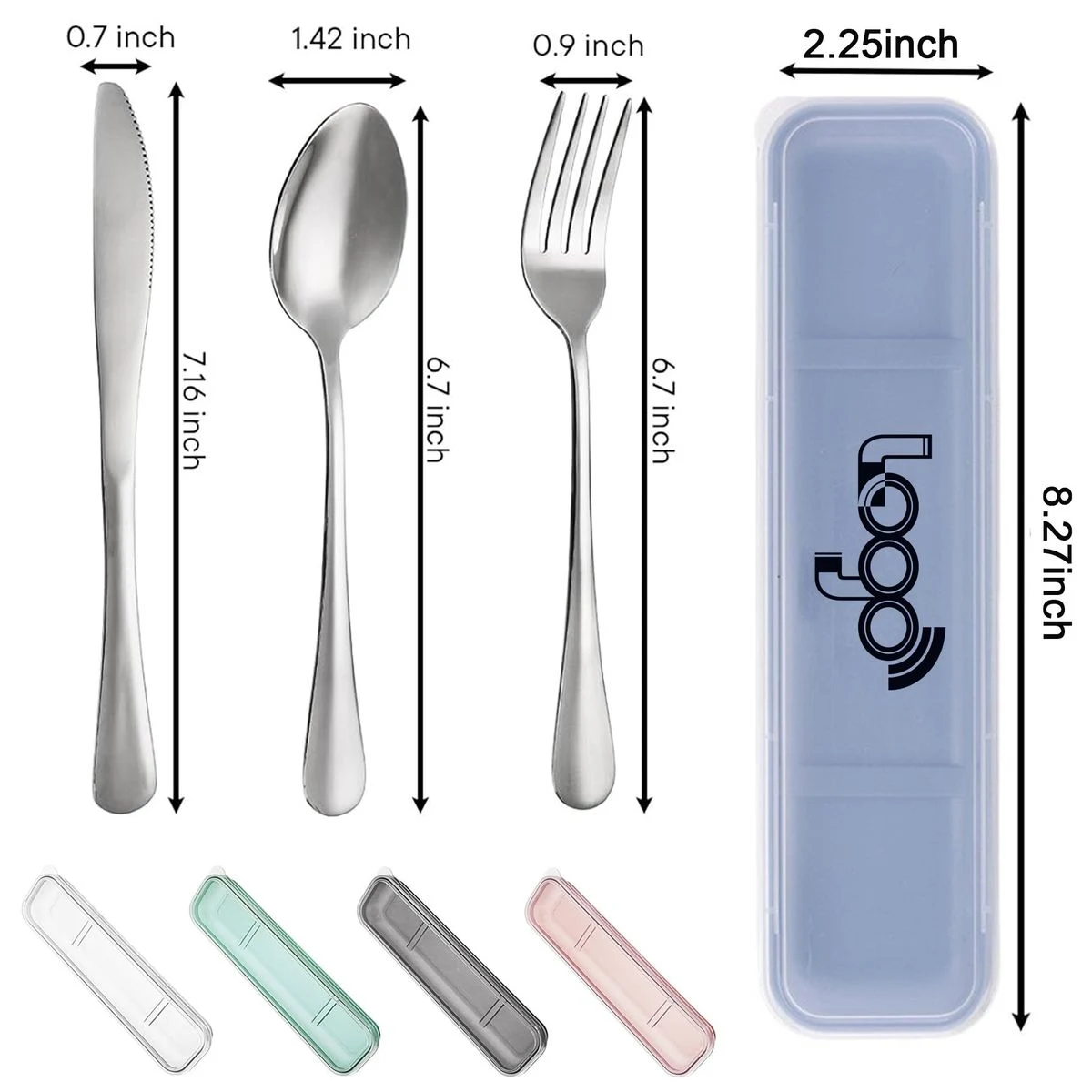 MOQ20 4-Piece Stainless Steel Portable Cutlery Set 1