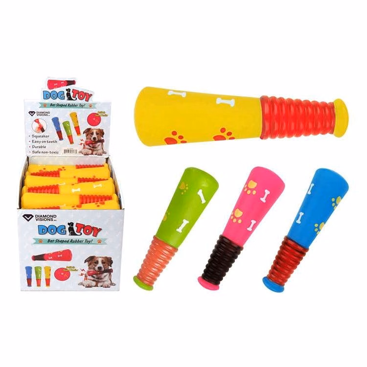Baseball Bat Squeaky Dog Toys - Assorted Colors