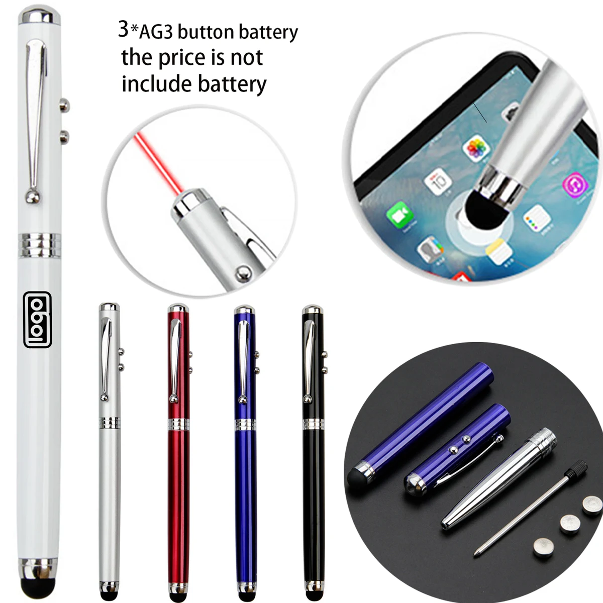 4 in 1 Aluminum Multifunction Stylus Laser Pen 1