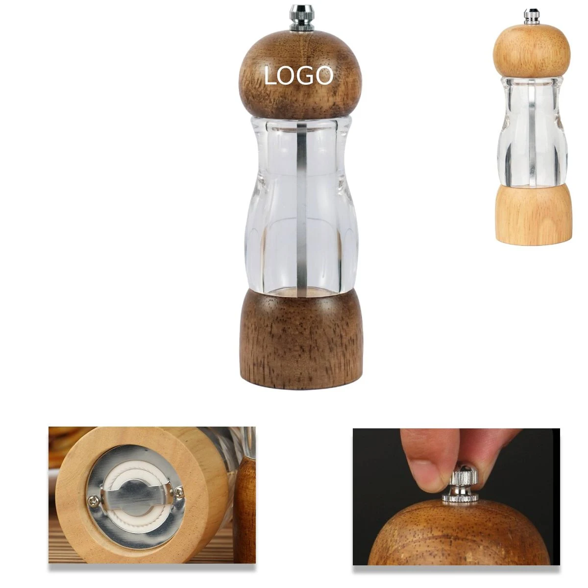 Custom Logo Kitchen Acrylic Pepper Grinder Bottle 1