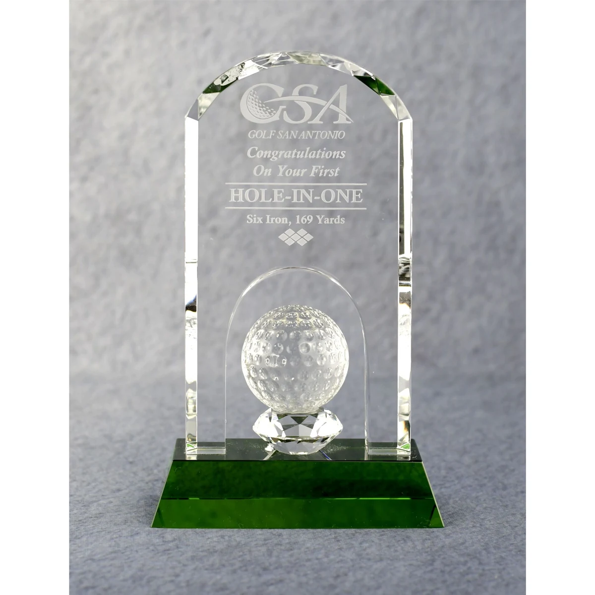 Crystal Arch With Golf Ball 1