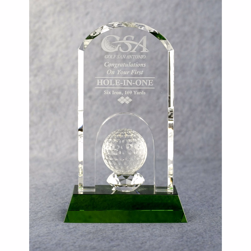 Crystal Arch With Golf Ball