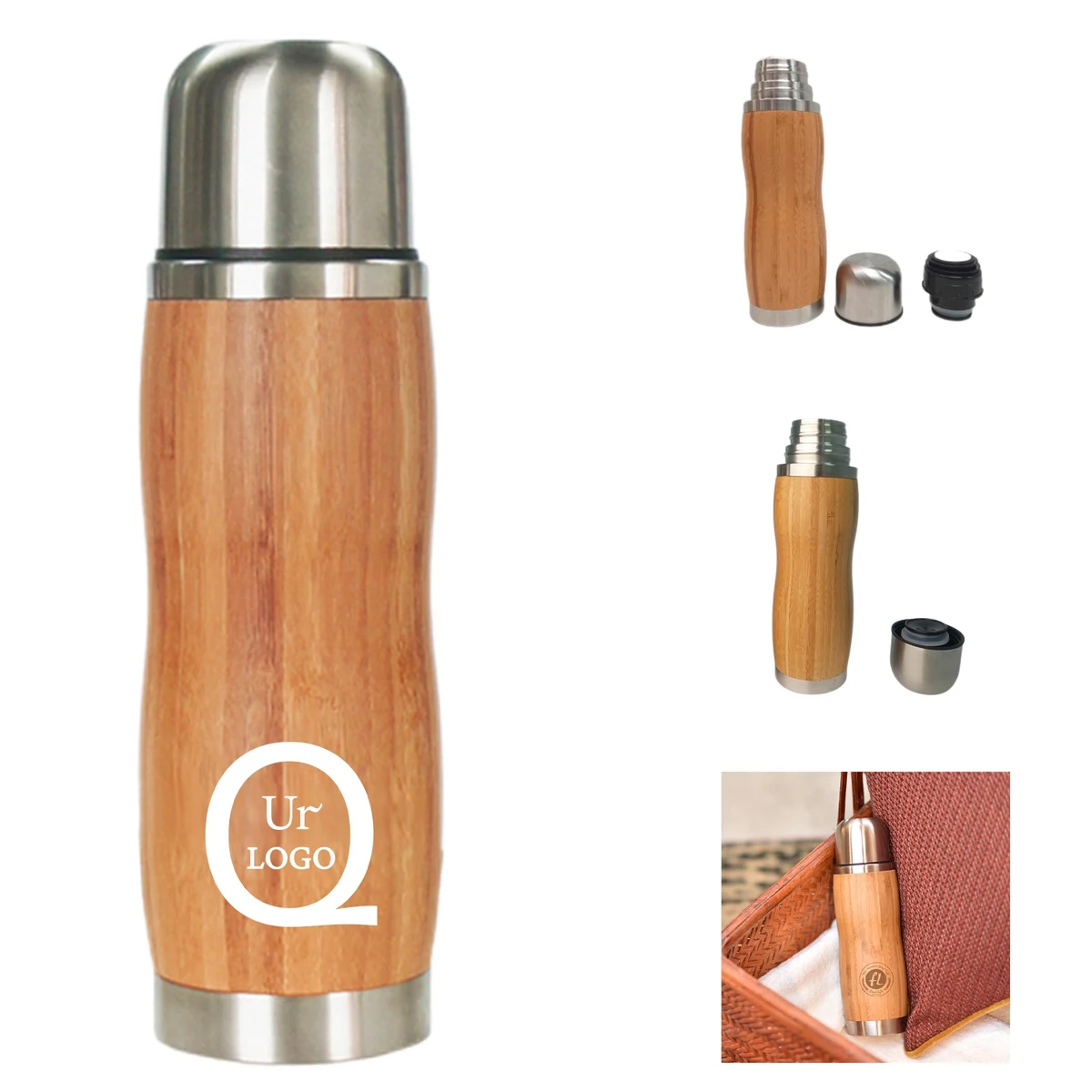 13Oz Bullet-Shaped Bamboo Insulation Cup 1