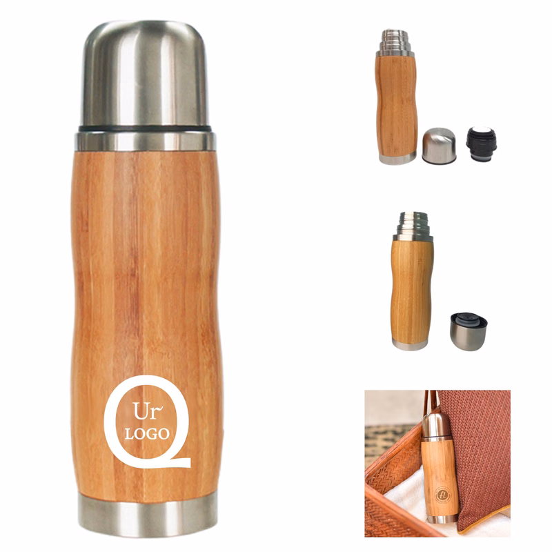 13Oz Bullet-Shaped Bamboo Insulation Cup