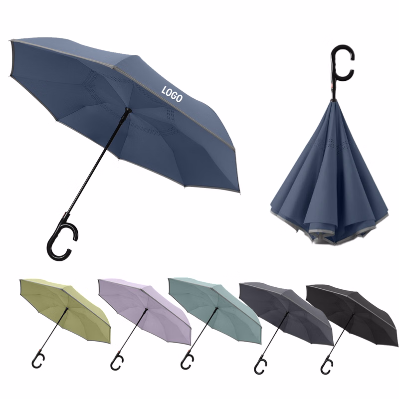 Reverse Folding Automatic Umbrella With Reflective Trim