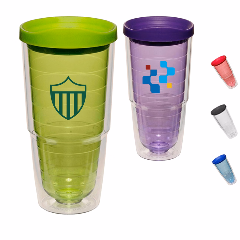 24 oz Foggy Double Wall Acrylic Tumbler w/ Custom Imprint