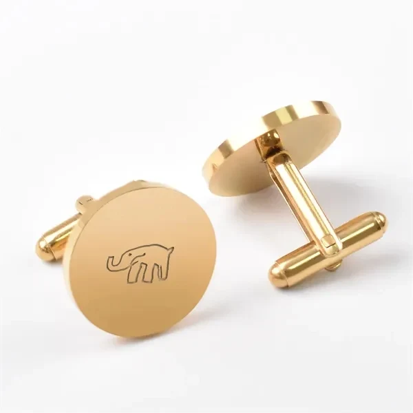 Custom 0.78 Inch Polished Stainless Steel Cufflinks — Classic Professional Formal Wear 1