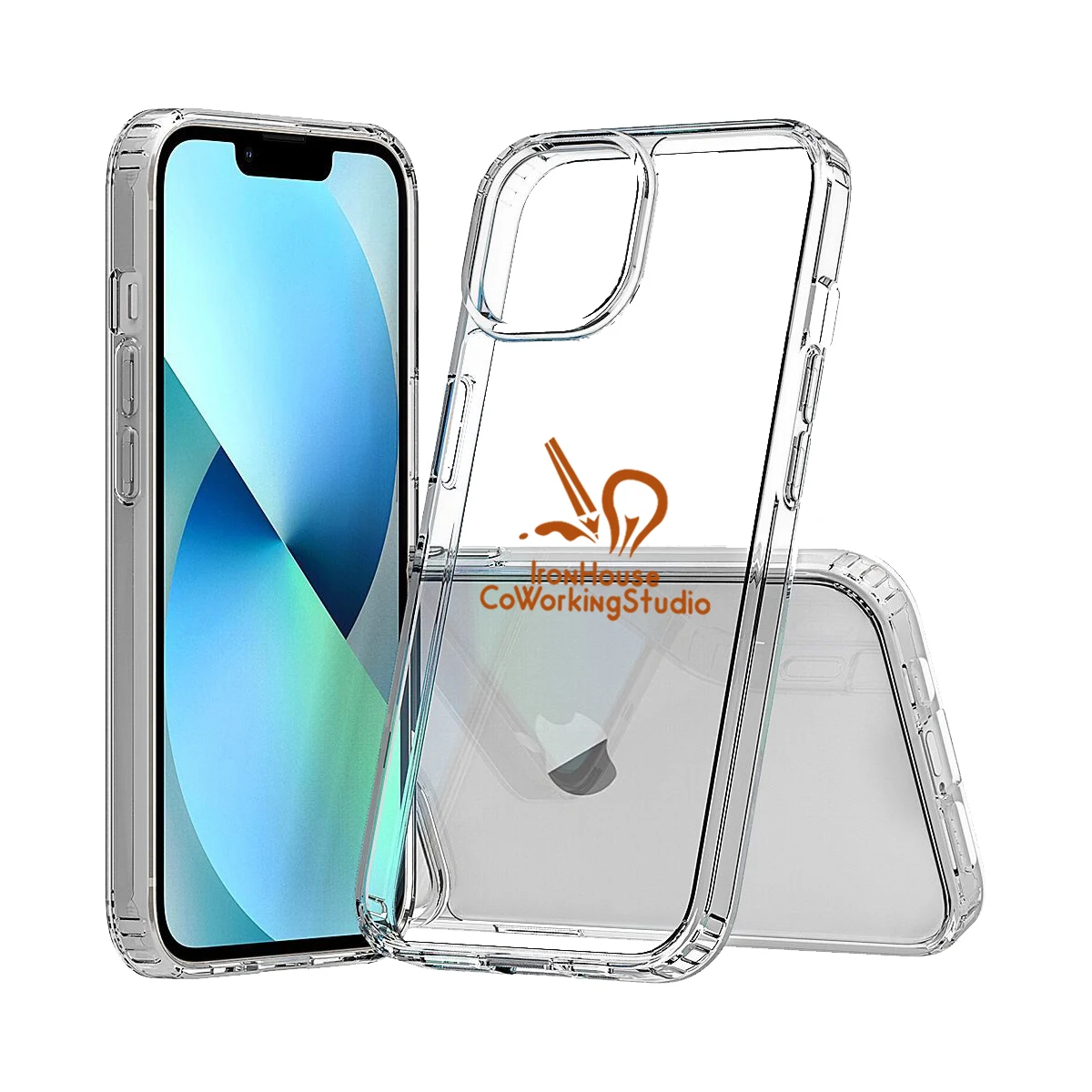 iPhone 14 Clear Hard Shell Case w/TPU Bumpers 1
