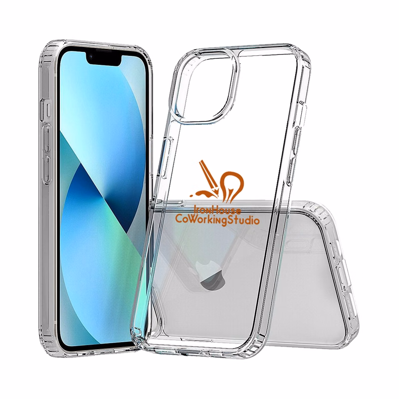 iPhone 14 Clear Hard Shell Case w/TPU Bumpers