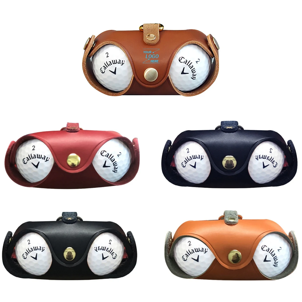 Compact Leather Golf Ball Holder 1