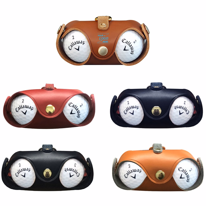 Compact Leather Golf Ball Holder