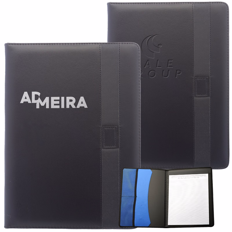 Leather Portfolio with Color Block strap and pen loop
