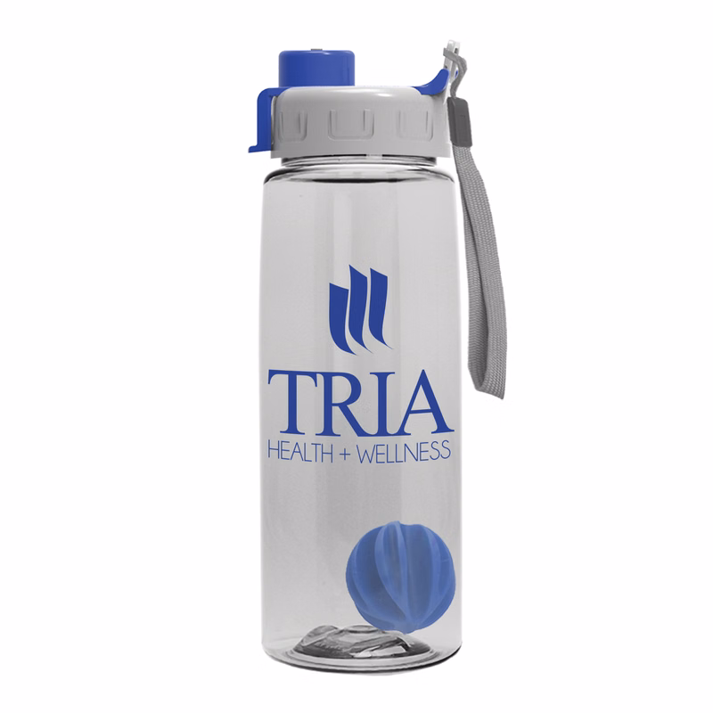 The Flair - 26 oz. Transparent Tritan Bottle with Quick Snap and Mixing Ball