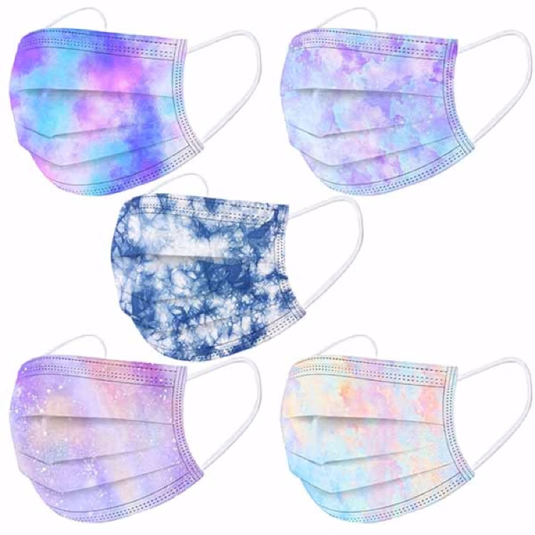 50 Pack Tie Dye Disposable Face Mask
