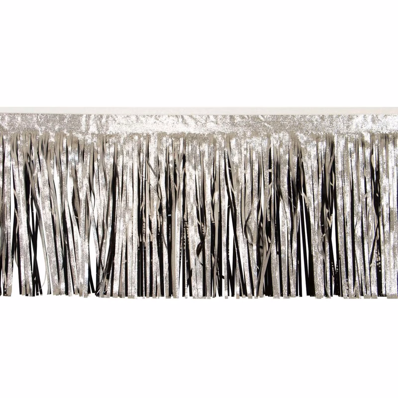 Victory Corps™ Embossed Silver and Black Fringe (15")