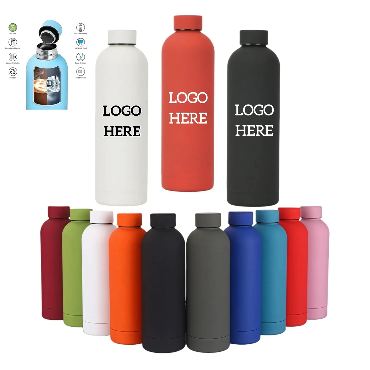 24oz Stainless Steel Insulated Narrow Mouth Sports Water Cup 1
