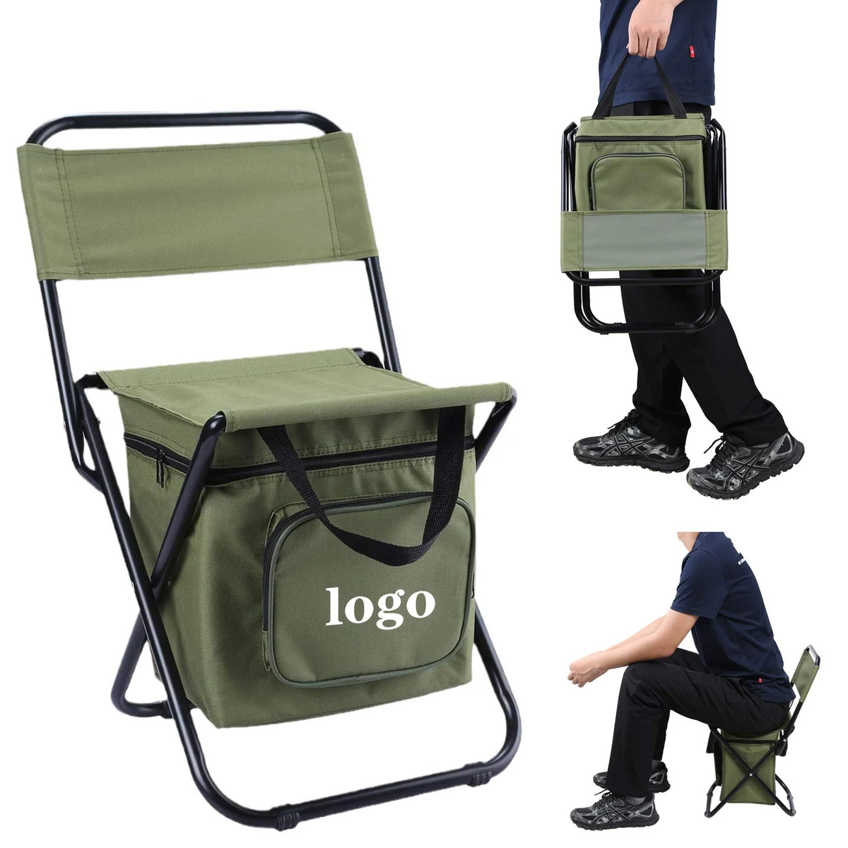 Foldable Compact Fishing Chair With Cooler Bag 1