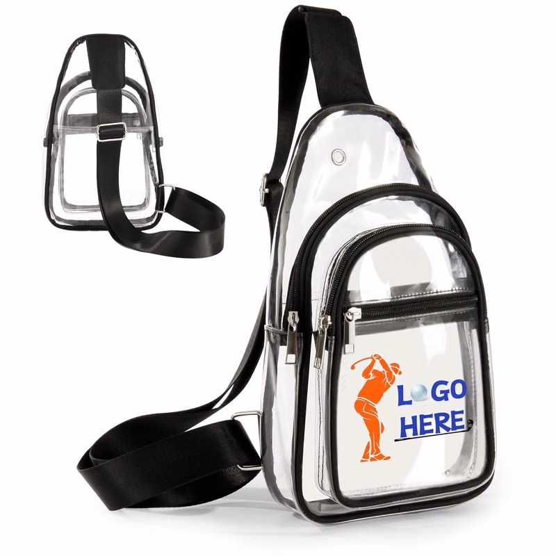 MOQ20 Sling Clear Bag PVC Transparent Crossbody Backpack Fan
