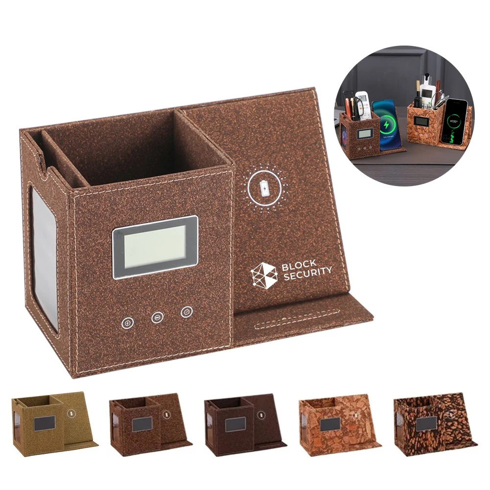 15W Multi-Storage Wireless Fast Charging PU Desk Organizer 1