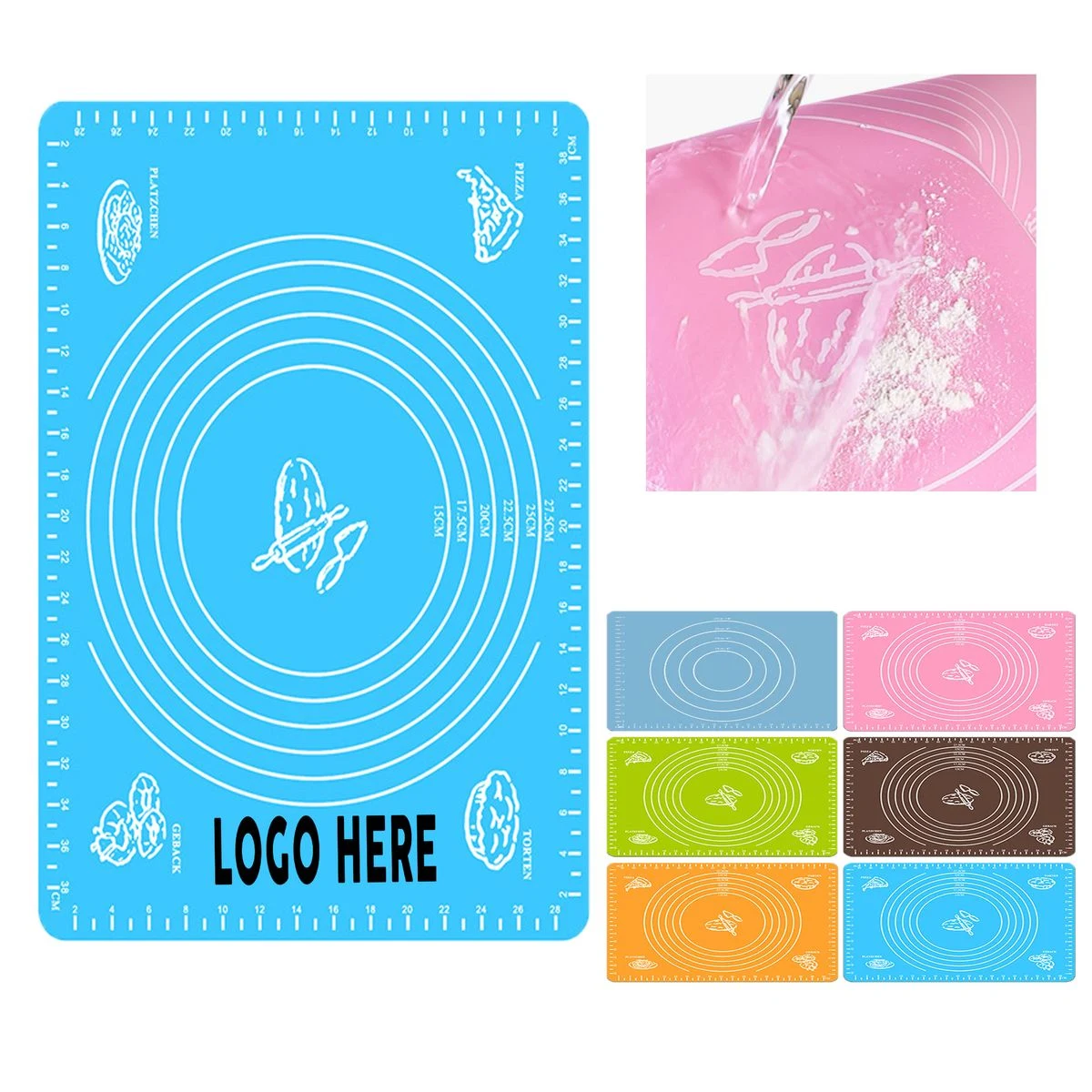 Custom Single-Color Logo Silicone Kneading Mat 1