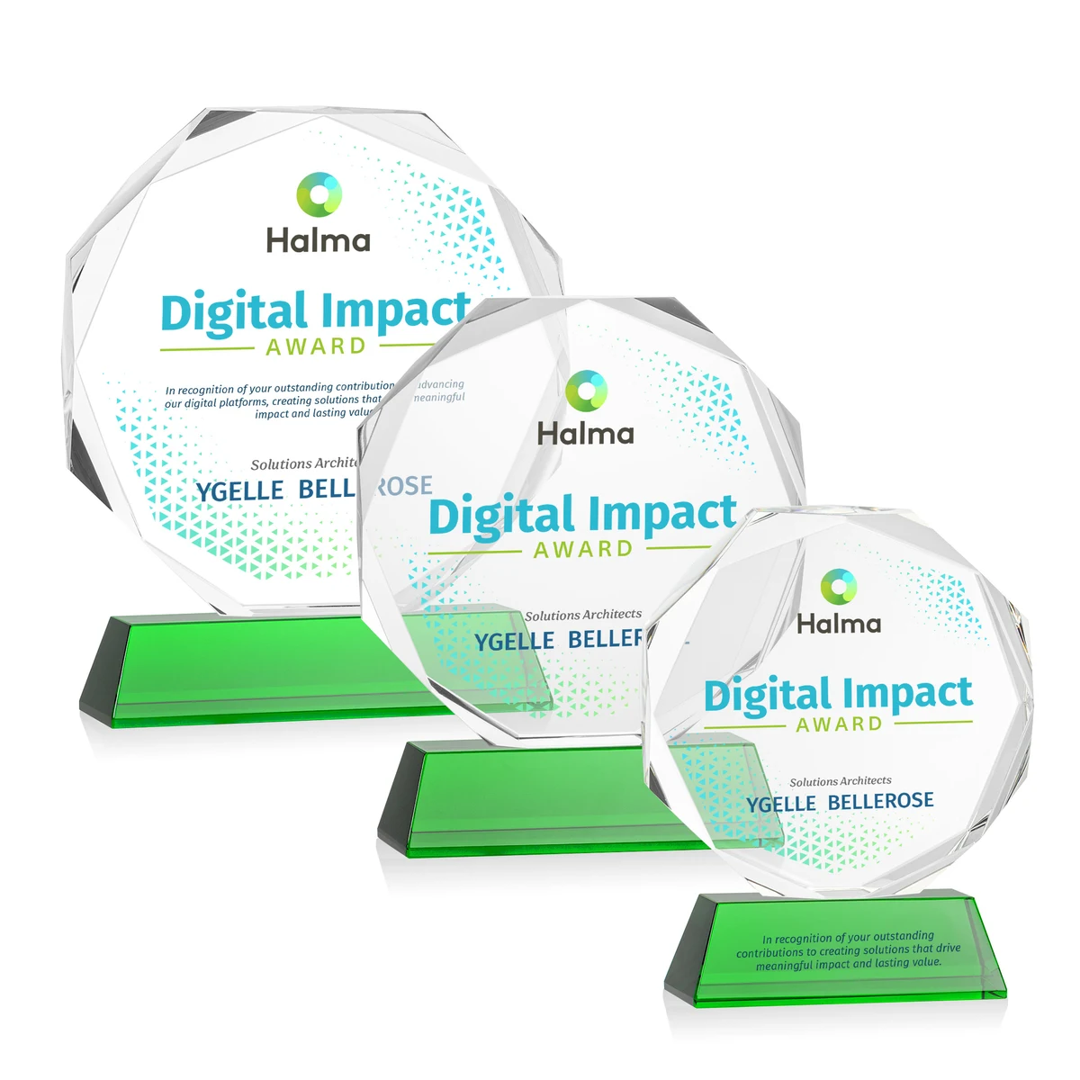 Acadian VividPrint™ Award on Newhaven Base - Green 1
