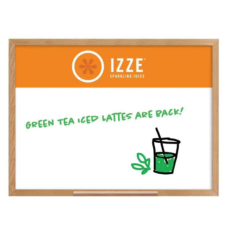 Wall Oak Frame Wet-Erase Board - 70"w x 48"h 1