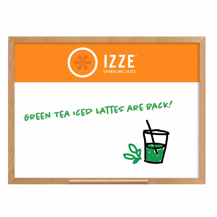 Wall Oak Frame Wet-Erase Board - 70"w x 48"h