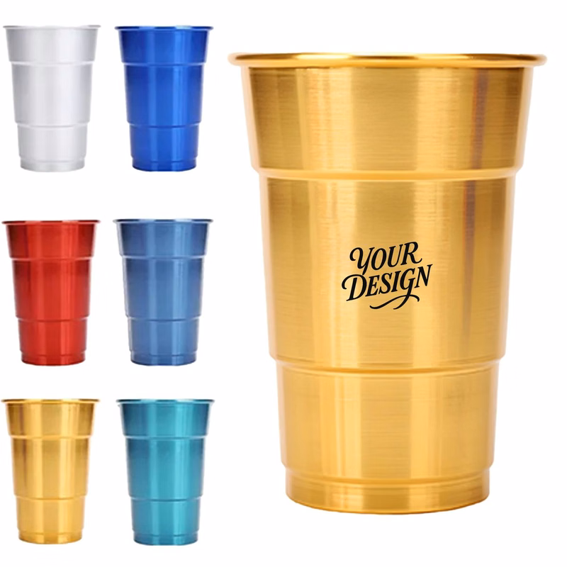 16oz Reusable Aluminum Party Stadium Cup Cold DrinkMug