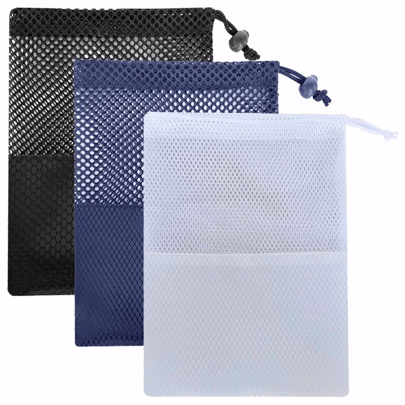 Small Mesh Bag with Drawstring Cord Lock Closure for Toys, Laundry