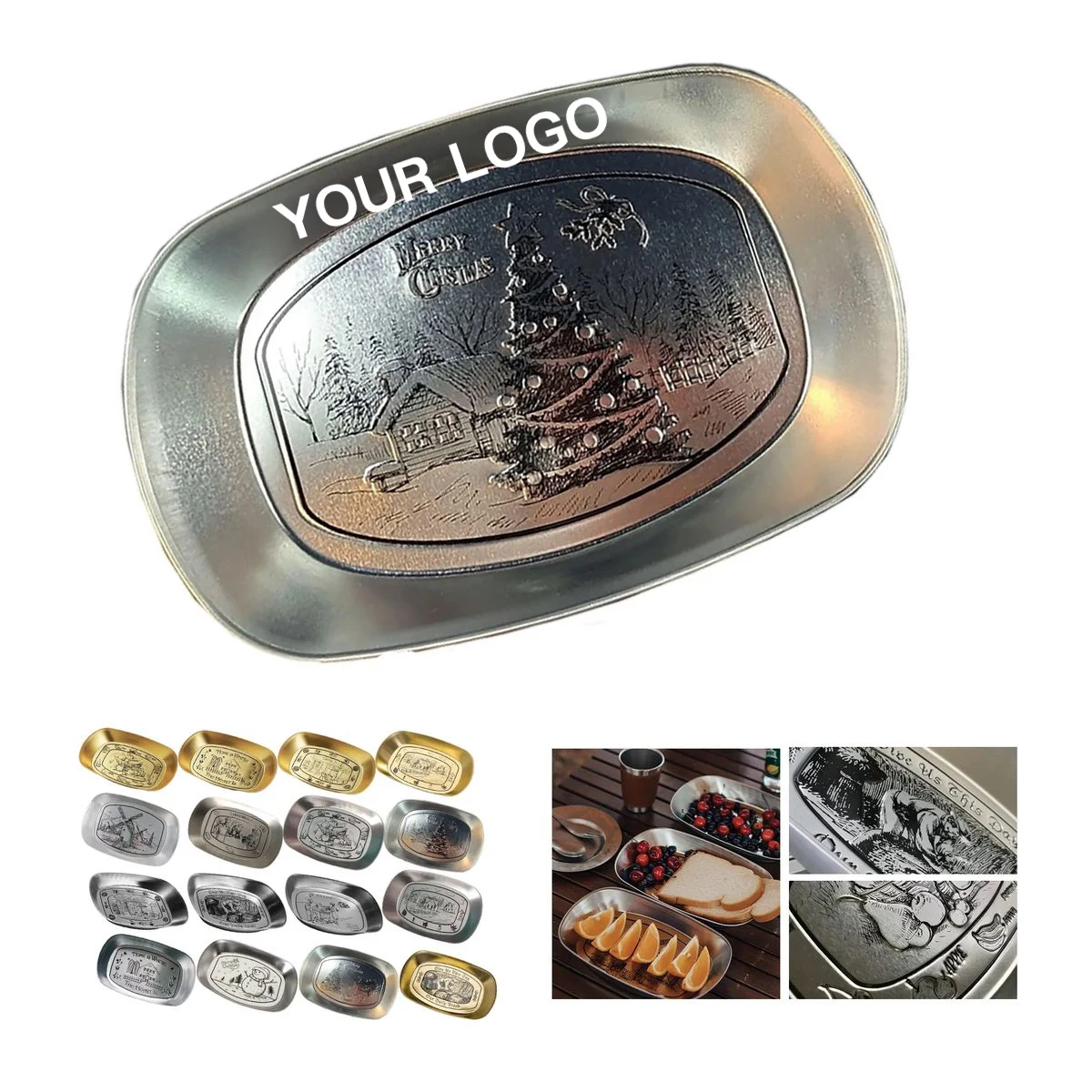 7.8 Inch Tin Snack Dish with Retro Design 1