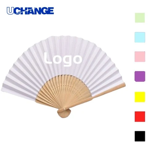 Elegant Bamboo Frame Paper Folding Hand Fan 1