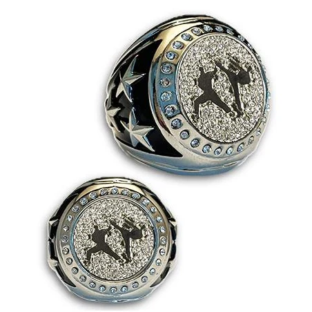 Karate Championship Bling Ring Silver 1