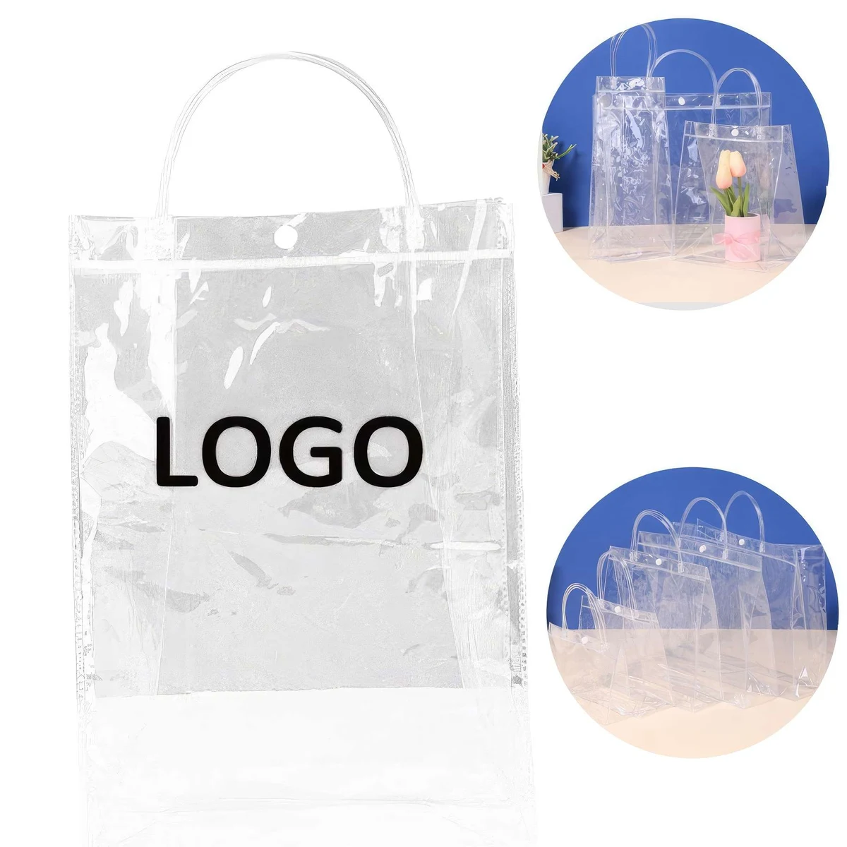 Reusable Transparent PVC Gift Wrap Tote Bag 1