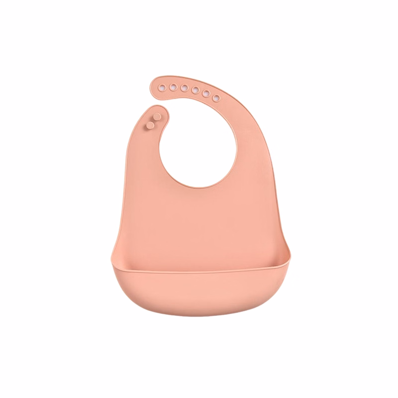 Silicone Baby Bib With Deep Catch Pocket 11.8 X 9"