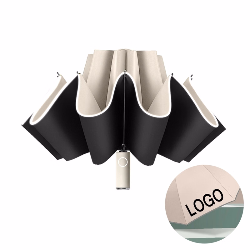 Travel Automatic Reverse Umbrella with Light Reflection