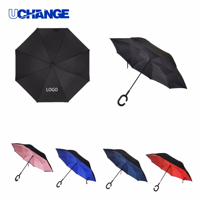 Reversible Portable Double Canopy Umbrella for Travel