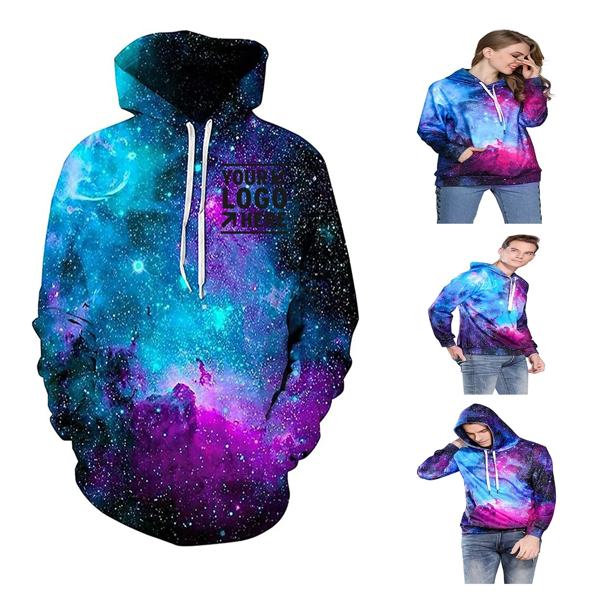 Starry Sky Digital Hoodies, custom hoodie or sweatshirt with logo imprint 1