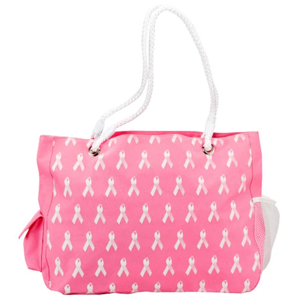 CANCER RIBBON ROPE HANDLE ZIPPER TOP 1