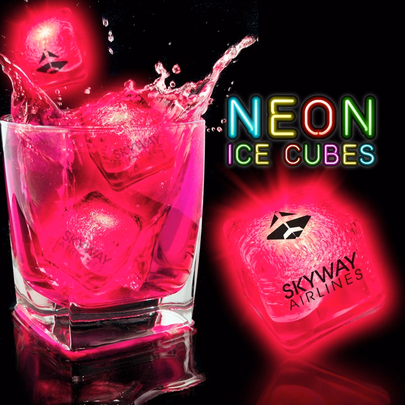 Neon Pink Lited Ice Cubes(Pad Print)