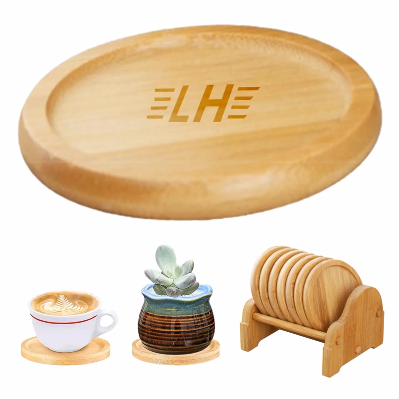 4-inch round solid wood insulated coaster