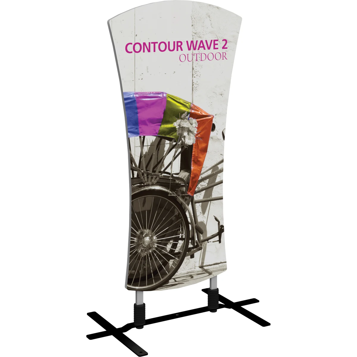 Contour Double-Sided Outdoor Sign Wave 2 w/Plate Base 1