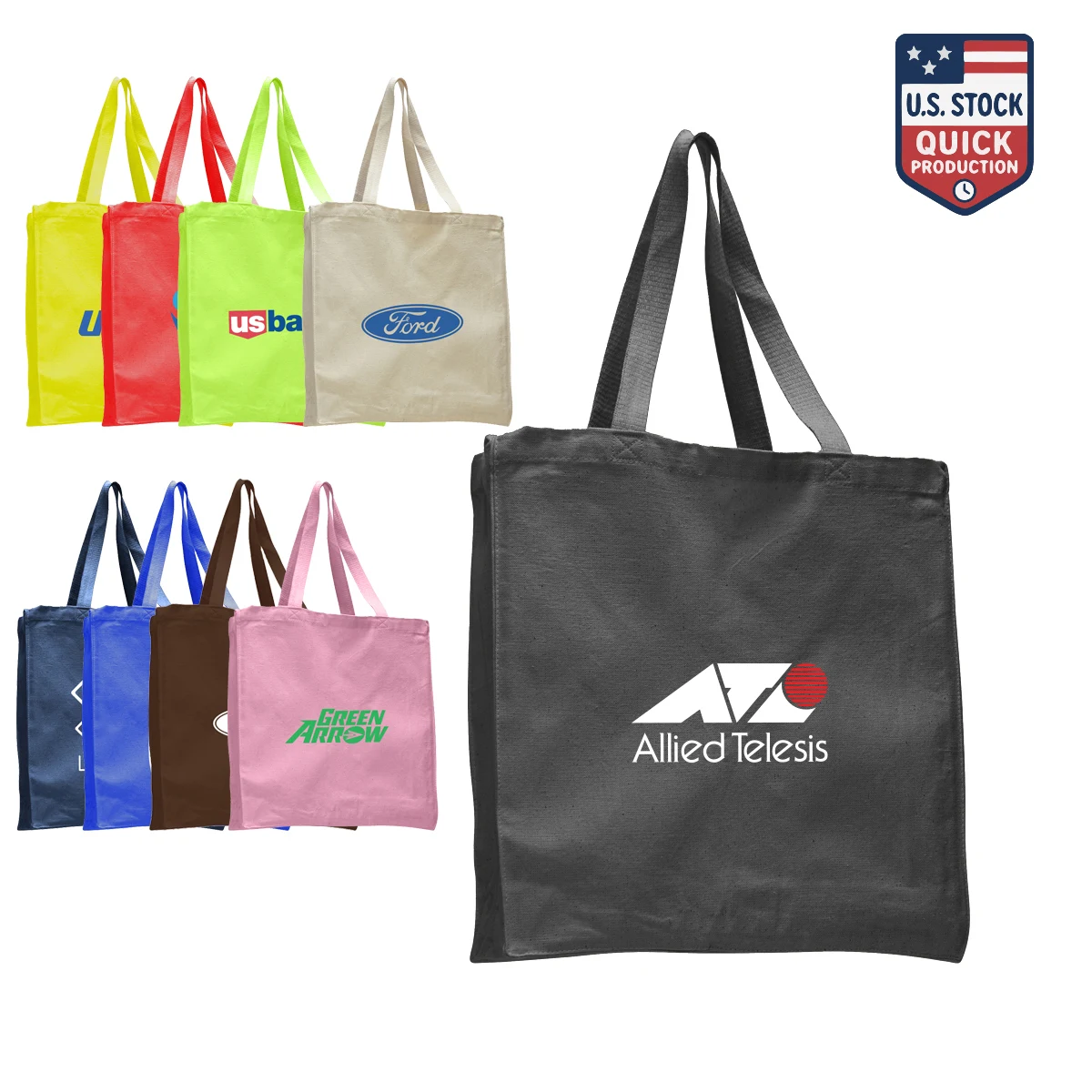 DailyMate Heavy Canvas Shopper Tote with Gusset, custom tote bag with logo imprint 1