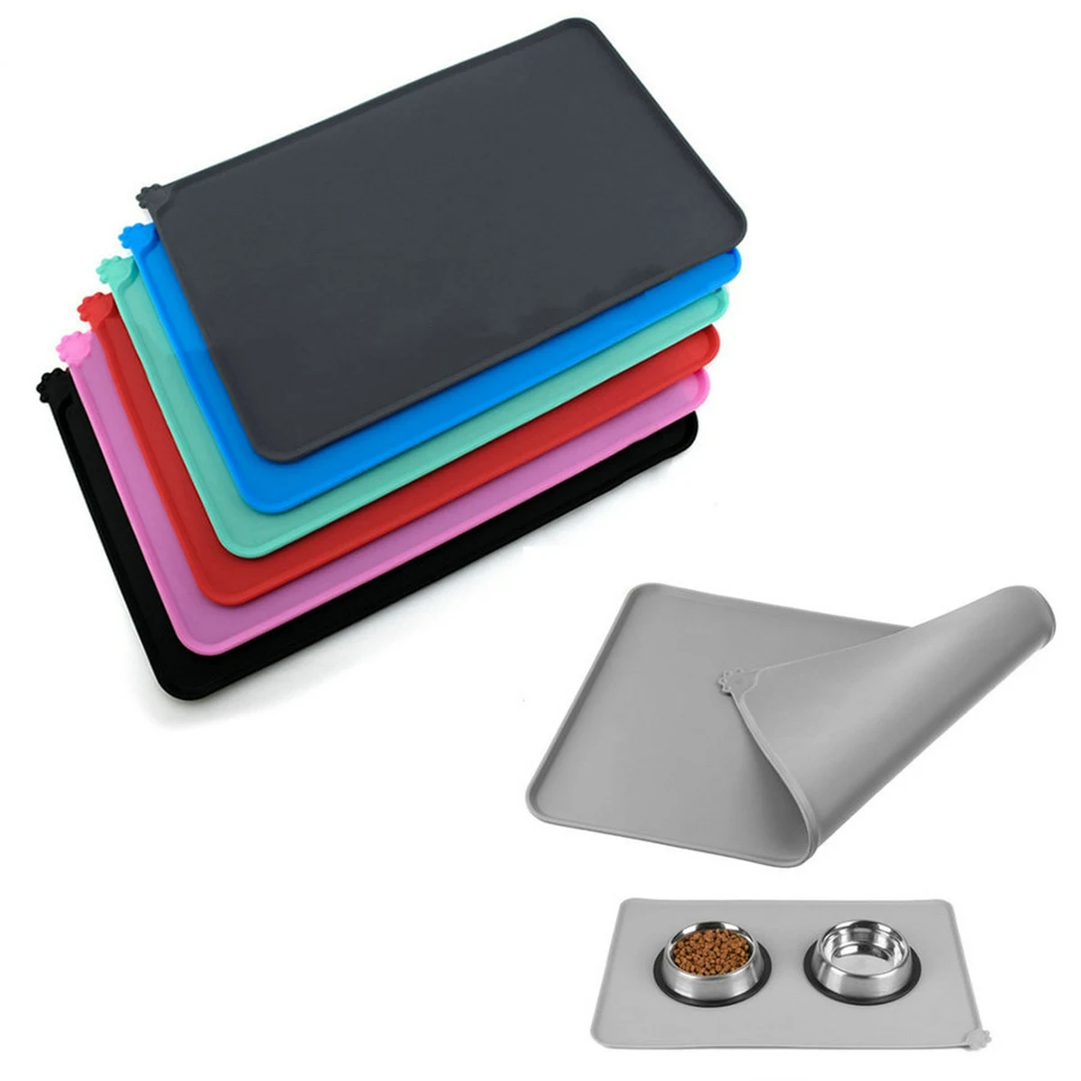 Pet Dog Cat Silicone Waterproof Pet Placemat 1