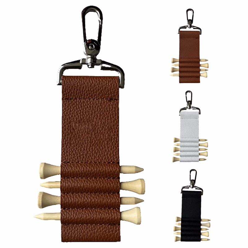 Golf Tee Storage Faux Leather Pouch