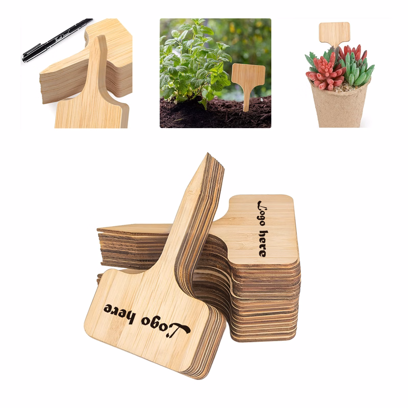 MOQ50 Wooden Plant Label Tags For Garden Use