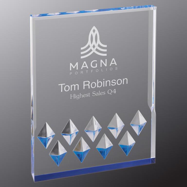 4" x 6" Blue Diamond Mirage Acrylic Award